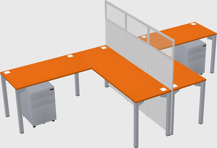 Shared l-shape cubicle