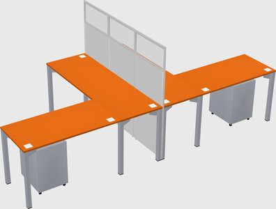 Shared l-shape cubicle