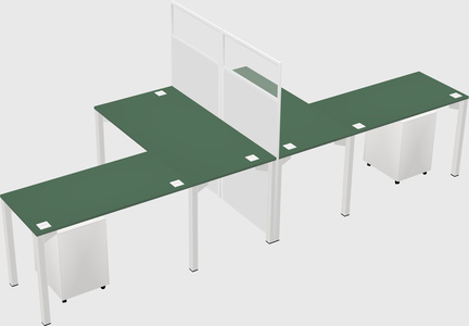 Shared l-shape cubicle