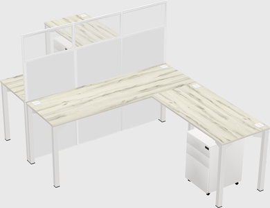 Shared l-shape cubicle