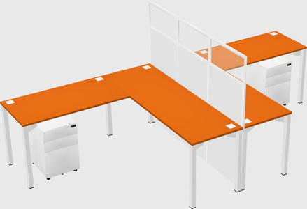 Shared l-shape cubicle