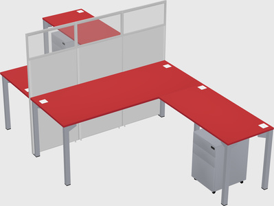 Shared l-shape cubicle
