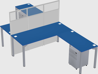 Shared l-shape cubicle