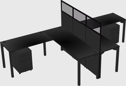 Shared l-shape cubicle