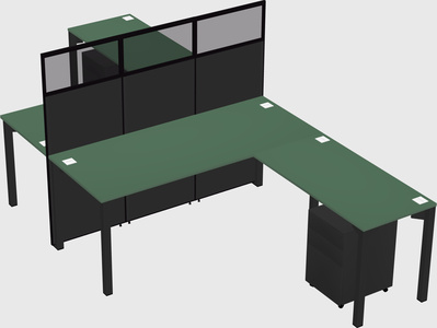 Shared l-shape cubicle