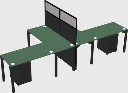 Shared l-shape cubicle