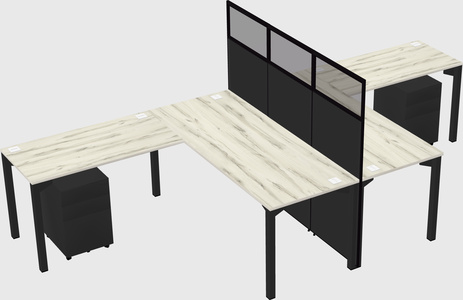 Shared l-shape cubicle