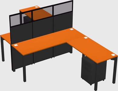 Shared l-shape cubicle
