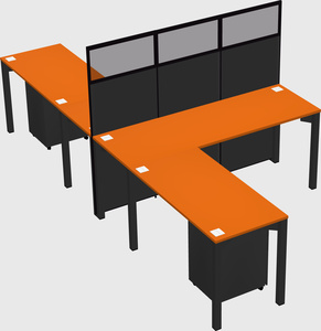 Shared l-shape cubicle