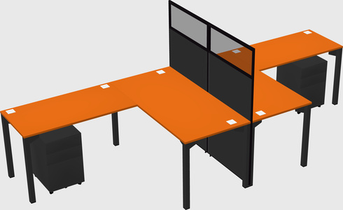 Shared l-shape cubicle