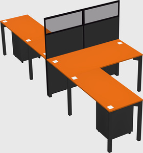 Shared l-shape cubicle