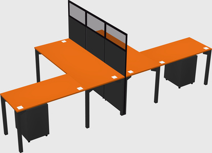 Shared l-shape cubicle