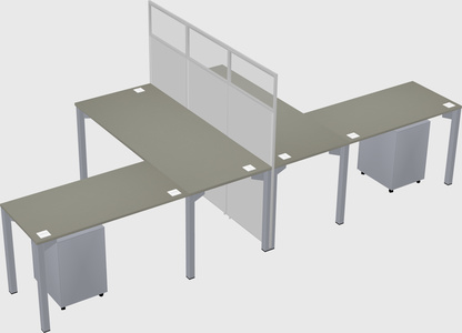 Shared l-shape cubicle