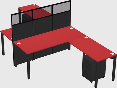 Shared l-shape cubicle