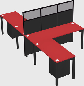Shared l-shape cubicle