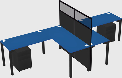 Shared l-shape cubicle