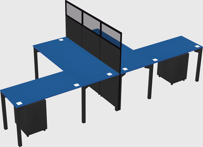 Shared l-shape cubicle