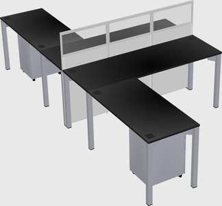 Shared l-shape cubicle