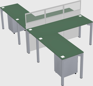 Shared l-shape cubicle