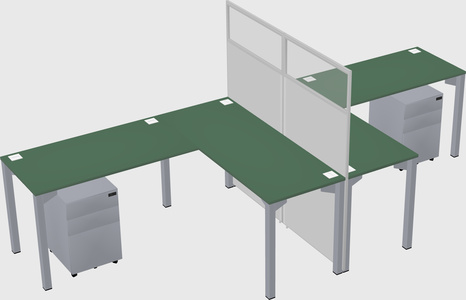 Shared l-shape cubicle
