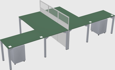 Shared l-shape cubicle