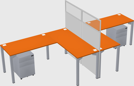 Shared l-shape cubicle