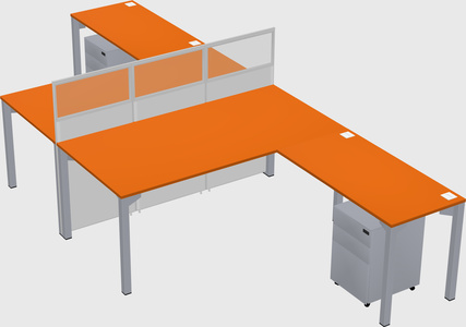 Shared l-shape cubicle
