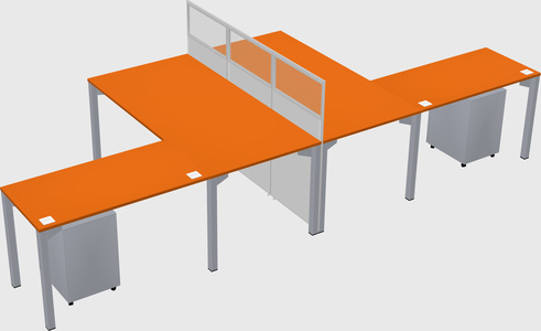 Shared l-shape cubicle