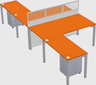 Shared l-shape cubicle