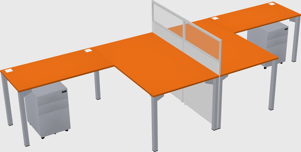 Shared l-shape cubicle
