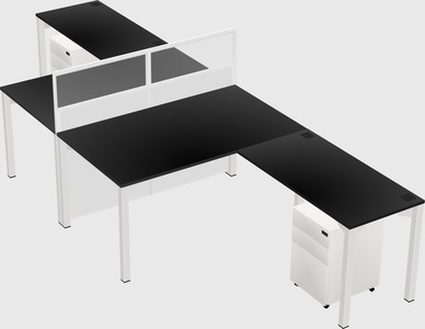 Shared l-shape cubicle