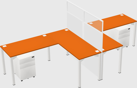 Shared l-shape cubicle