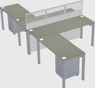 Shared l-shape cubicle