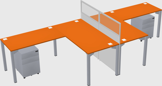 Shared l-shape cubicle