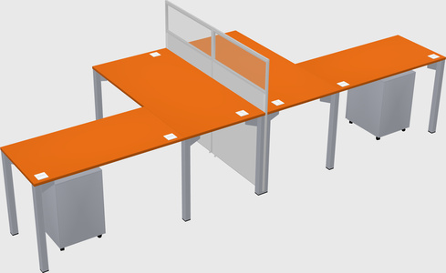 Shared l-shape cubicle