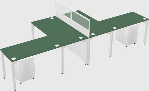 Shared l-shape cubicle