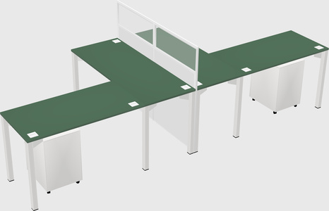 Shared l-shape cubicle