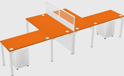 Shared l-shape cubicle