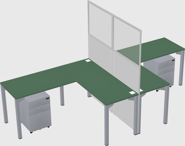 Shared l-shape cubicle