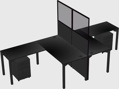 Shared l-shape cubicle