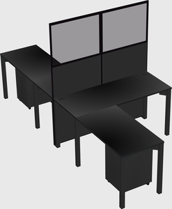 Shared l-shape cubicle