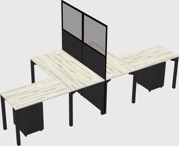 Shared l-shape cubicle