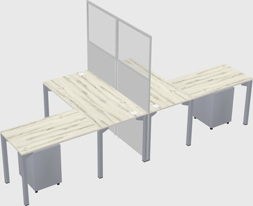 Shared l-shape cubicle