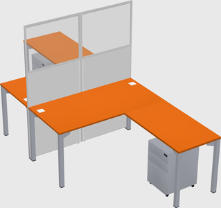 Shared l-shape cubicle