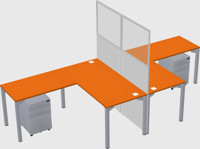 Shared l-shape cubicle