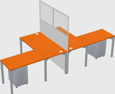 Shared l-shape cubicle