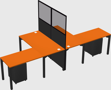 Shared l-shape cubicle