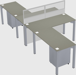 Shared l-shape cubicle