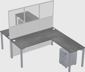 Shared l-shape cubicle