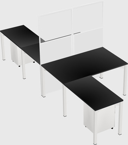 Shared l-shape cubicle